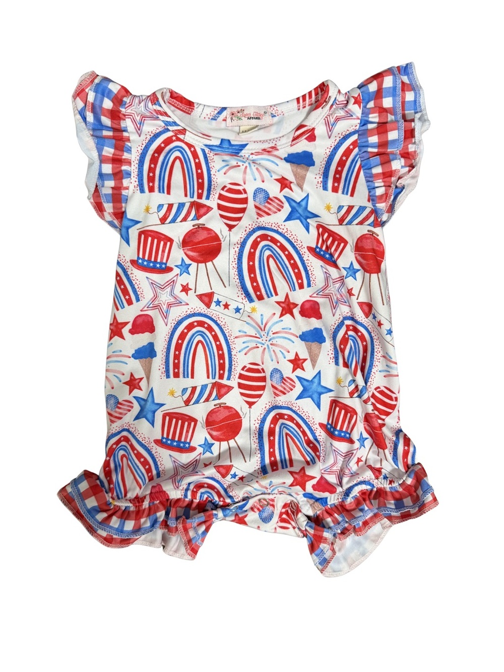 Clover Cottage All American Girl Bubble Romper Size 12-18 Months